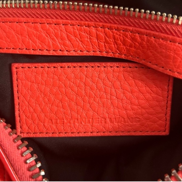 Authentic Alexander Wang Rocco Orange Pebbled Leather Studded Satchel. - Picture 7 of 16